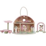 Maison de poup�e en bois fsc fairy garden rose, jaune, vert, beige, mult