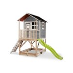 Maisonnette en bois fsc pilotis bac sable loft 500 gris