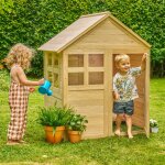 Maisonnette cabane enfant bouton d'or cottage bois fsc� marron