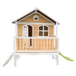 Maisonnette sur pilotis avec toboggan vert citron Maisonnette sur pilotis avec toboggan vert citron