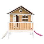 Maisonnette sur pilotis avec toboggan violet Maisonnette sur pilotis avec toboggan violet