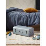 Malle de rangement en m�tal bleu grise
