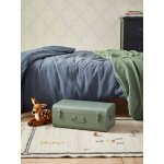 Malle de rangement en m�tal vert fonce
