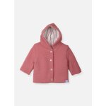Manteau b�b� � capuche en tricot p�tunia