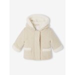 Manteau bb en drap de laine iris avec doublure en fausse fourrure beige chin