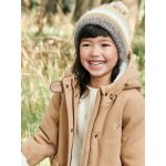 Manteau � capuche fille drap de laine doubl� sherpa chamois