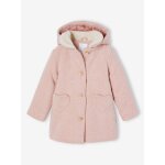 Manteau  capuche fille rose poudr