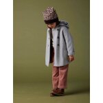 Manteau à capuche en lainage effet flanelle fille gris chiné Manteau à capuche en lainage effet flanelle fille gris chiné