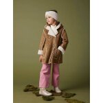 Manteau à capuche en peau lainée réversible fille marron Manteau à capuche en peau lainée réversible fille marron