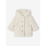 Manteau  capuche en sherpa bb sable