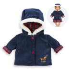 Manteau corolle en ftes pour poupon 30 cm bleu