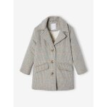 Manteau en drap de laine  carreaux fille carreaux gris