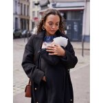 Manteau en drap de laine volutif grossesse et post - partum envie de fraise noir