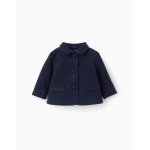Manteau  effet laine avec boutons dcoratifs bleu fonc