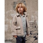 Manteau � effet laine avec fermeture �clair b&s beige clair