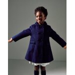 Manteau  effet laine avec poches  l'avant bleu fonc