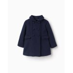 Manteau  effet laine avec poches  l'avant bleu fonc