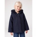 Manteau fille � capuche drap de laine marine
