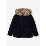 Manteau fille � capuche marine
