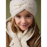 Manteau fille � capuche peau lain�e r�versible marron