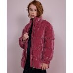 Manteau fille matelass� avec finition velout�e et col montant violet