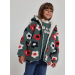 Manteau fille molleton imprim� fleurs vert
