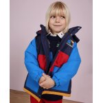 Manteau matelass� � capuche pour gar�on en tissu d�perlant bleu
