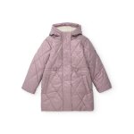 Manteau matelassé pour fille avec capuche rose Manteau matelassé pour fille avec capuche rose