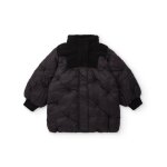 Manteau matelassé pour fille avec col en fausse fourrure noir Manteau matelassé pour fille avec col en fausse fourrure noir