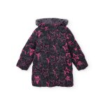 Manteau matelassé pour fille avec imprimé Étoiles et messages noir Manteau matelassé pour fille avec imprimé Étoiles et messages noir