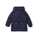 Manteau matelass pour garon avec capuche bleu marine