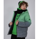 Manteau matelass� pour gar�on avec motif g�om�trique vert