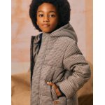 Manteau matelasse pied de poule beige