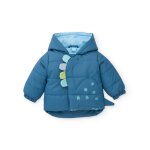 Manteau en molleton pour b�b� avec capuche bleu