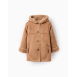 Manteau en sudine avec capuche beige