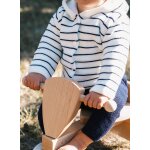 Manteau en tricot b�b� ecru ray� marine