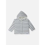 Manteau en tricot bb ecru ray marine