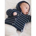 Manteau en tricot b�b� marine ray� �cru