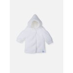 Manteau en tricot bord - c�te pour b�b� blanc