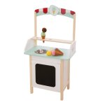 Marchande de glace + 3 cornets et 6 boules en tissu blanc, menthe et naturel Marchande de glace + 3 cornets et 6 boules en tissu blanc, menthe et naturel