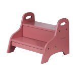 Marchepied enfant en bois rose fonc�