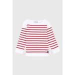 Marini�re col bateau en coton amiral enfant blanc / braise
