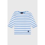 Marini�re en coton l�ger b�b� blanc / blue saphir