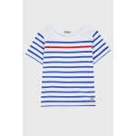 Marini�re en coton l�ger enfant blanc / etoile / braise