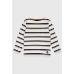 Marini�re jacquard en coton enfant nature / marine deep