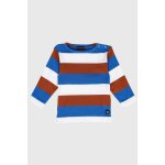 Marini�re larges rayures b�b� en coton b�b� blanc / sequoia / cobalto