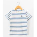 Mariniere manches courtes 100% coton gar�on fond grege raye bleu