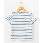 Mariniere manches courtes 100% coton gar�on fond grege raye bleu