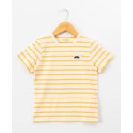 Mariniere manches courtes 100% coton gar�on fond grege raye jaune fonce