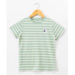 Mariniere manches courtes 100% coton gar�on fond vert raye grege